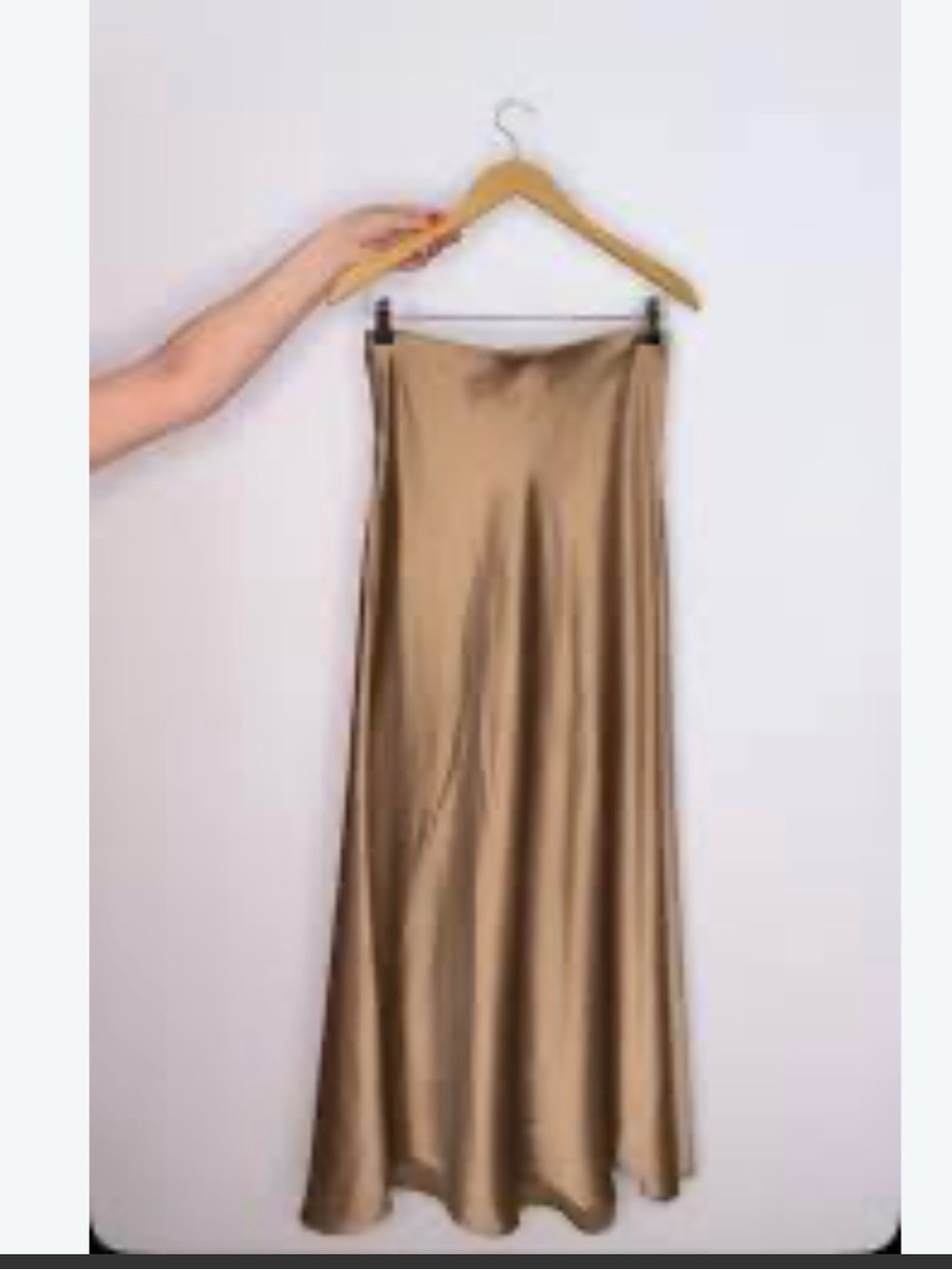 Zara Gold Satin Maxi Skirt